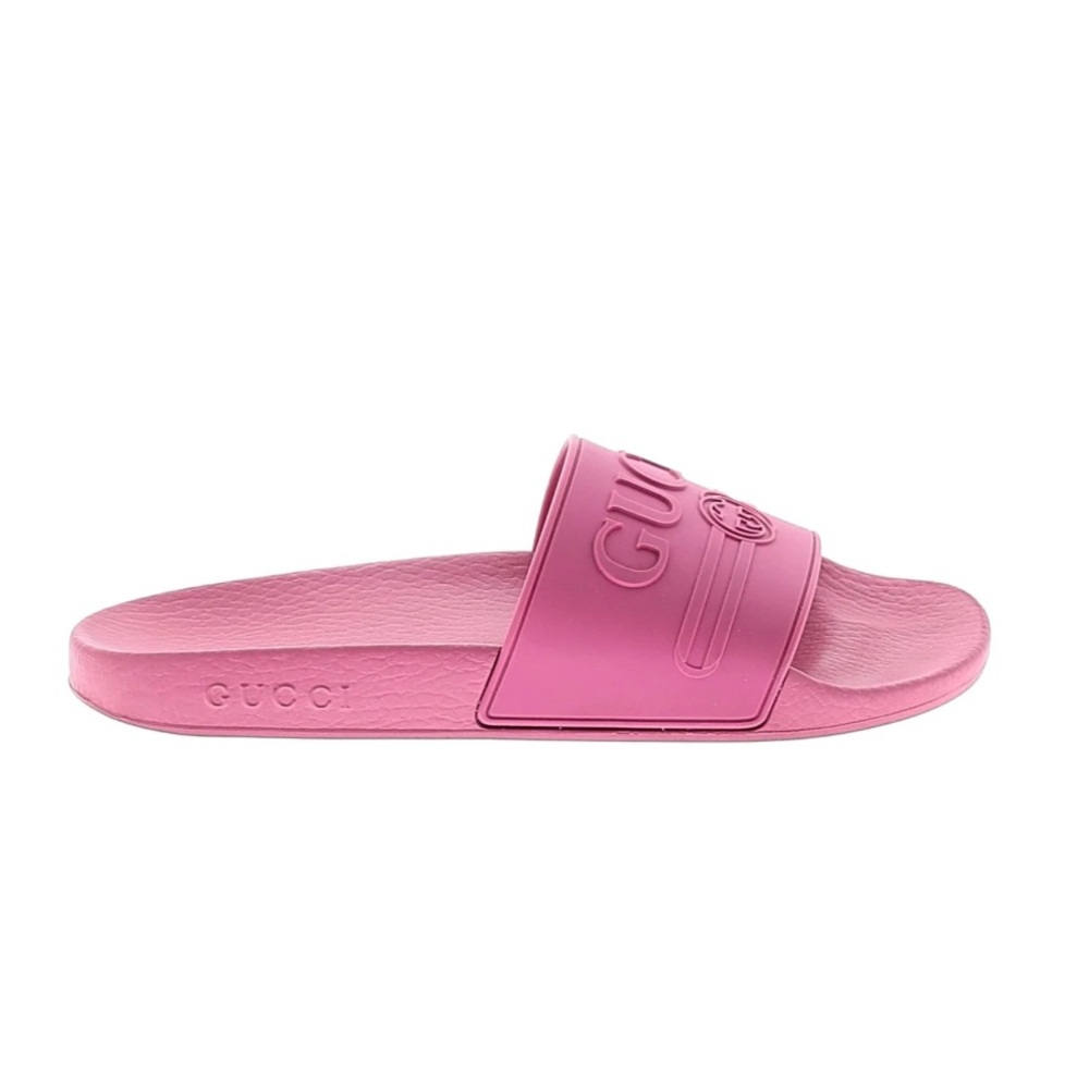 Gucci Pink Logo Slide Sandal